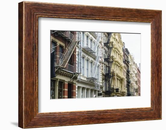 Old buildings and fire escapes in the Cast Iron District of SoHo, Manhattan, New York City, United -Fraser Hall-Framed Photographic Print