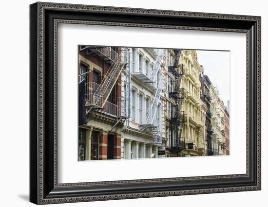 Old buildings and fire escapes in the Cast Iron District of SoHo, Manhattan, New York City, United -Fraser Hall-Framed Photographic Print