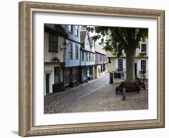 Old Buildings on Elm Hill, Norwich, Norfolk, England, United Kingdom, Europe-Mark Sunderland-Framed Photographic Print