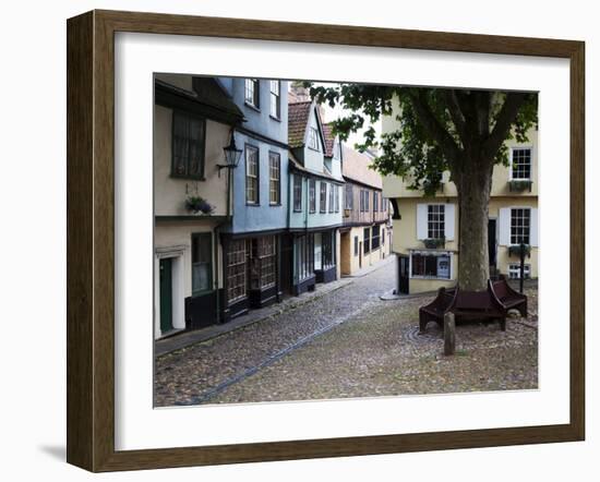 Old Buildings on Elm Hill, Norwich, Norfolk, England, United Kingdom, Europe-Mark Sunderland-Framed Photographic Print