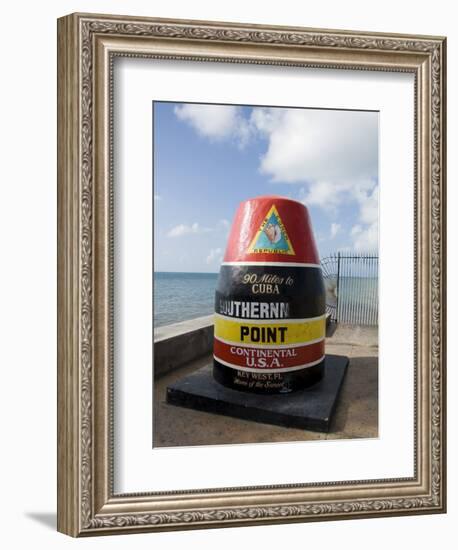 Old Buoy Used as Marker for the Furthest Point South in the United States, Key West, Florida, USA-R H Productions-Framed Premium Photographic Print