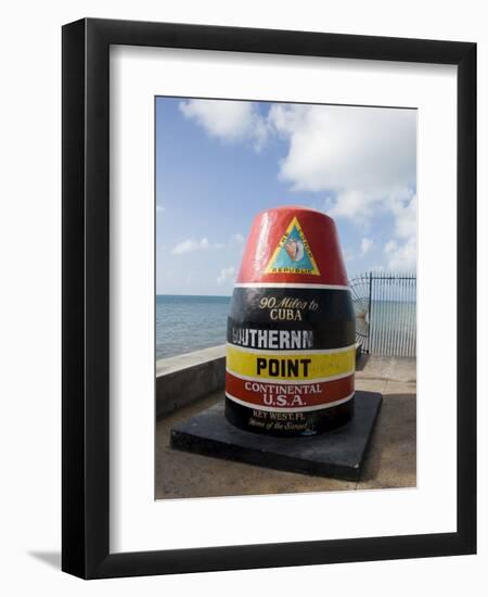 Old Buoy Used as Marker for the Furthest Point South in the United States, Key West, Florida, USA-R H Productions-Framed Premium Photographic Print
