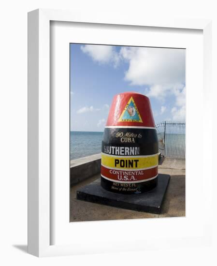 Old Buoy Used as Marker for the Furthest Point South in the United States, Key West, Florida, USA-R H Productions-Framed Premium Photographic Print