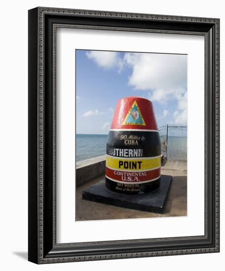 Old Buoy Used as Marker for the Furthest Point South in the United States, Key West, Florida, USA-R H Productions-Framed Premium Photographic Print