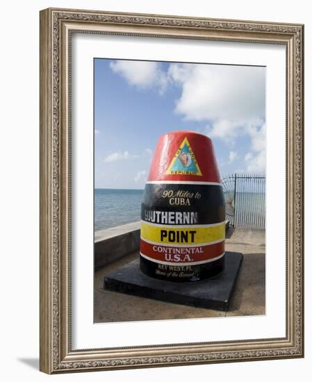 Old Buoy Used as Marker for the Furthest Point South in the United States, Key West, Florida, USA-R H Productions-Framed Photographic Print