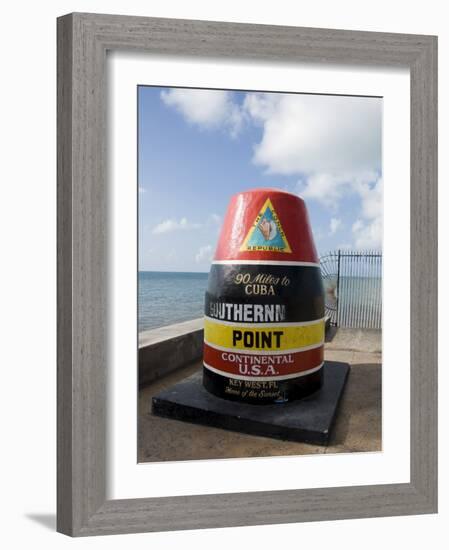 Old Buoy Used as Marker for the Furthest Point South in the United States, Key West, Florida, USA-R H Productions-Framed Photographic Print