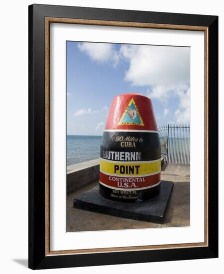 Old Buoy Used as Marker for the Furthest Point South in the United States, Key West, Florida, USA-R H Productions-Framed Photographic Print