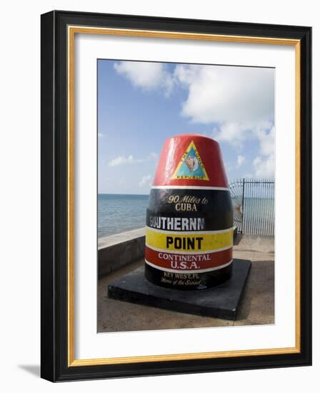 Old Buoy Used as Marker for the Furthest Point South in the United States, Key West, Florida, USA-R H Productions-Framed Photographic Print