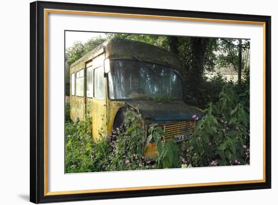 Old Bus in Woodland-Clive Nolan-Framed Photographic Print