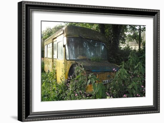 Old Bus in Woodland-Clive Nolan-Framed Photographic Print