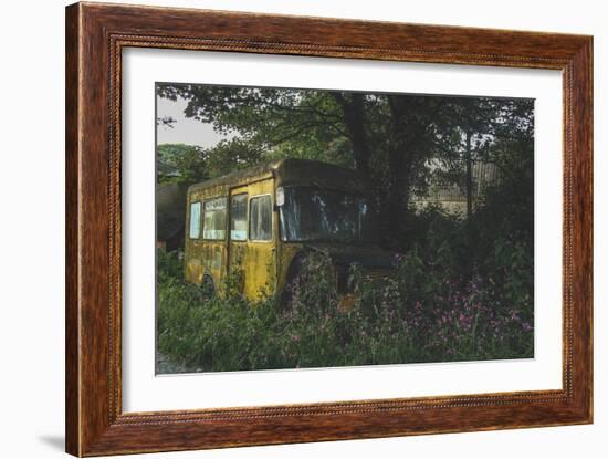 Old Bus in Woodland-Clive Nolan-Framed Photographic Print