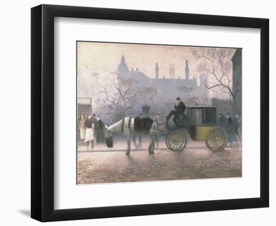 Old Cab at All Saints, Manchester, 1911 (Oil on Canvas)-Adolphe Valette-Framed Giclee Print