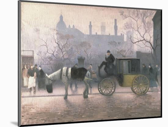 Old Cab at All Saints, Manchester, 1911 (Oil on Canvas)-Adolphe Valette-Mounted Giclee Print