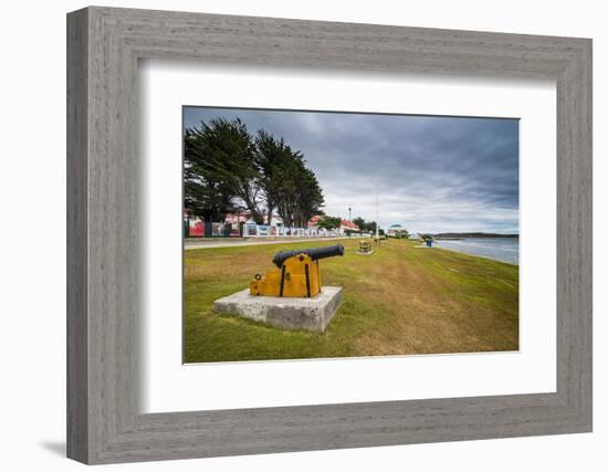 Old cannons on the shore of Stanley, capital of the Falkland Islands, South America-Michael Runkel-Framed Photographic Print