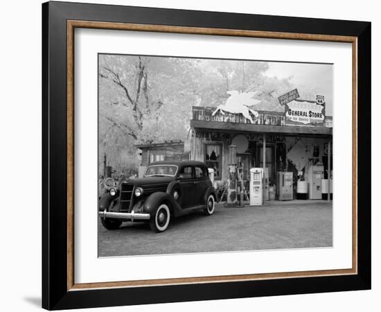 Old Car and Gas Pump-Hackberry General Store-Carol Highsmith-Framed Photo