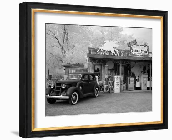 Old Car and Gas Pump-Hackberry General Store-Carol Highsmith-Framed Photo