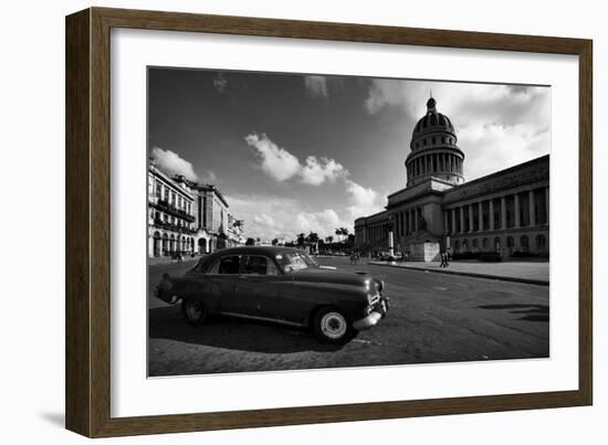 Old Car BW-István Nagy-Framed Photographic Print