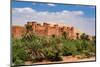 Old castle at foot of Atlas Mountains built with red mudbrick in the ksar of Ait Ben Haddou-Roberto Moiola-Mounted Photographic Print