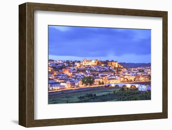 Old Cathedral and Castle at Dusk, Silves, Western Algarve, Algarve, Portugal, Europe-Neil Farrin-Framed Photographic Print