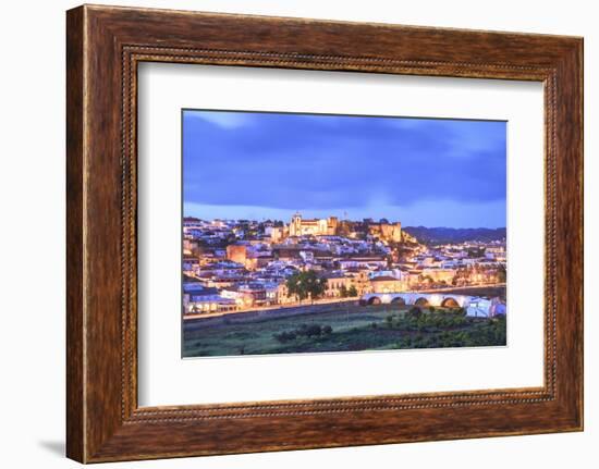 Old Cathedral and Castle at Dusk, Silves, Western Algarve, Algarve, Portugal, Europe-Neil Farrin-Framed Photographic Print