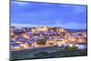 Old Cathedral and Castle at Dusk, Silves, Western Algarve, Algarve, Portugal, Europe-Neil Farrin-Mounted Photographic Print