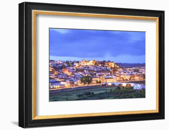 Old Cathedral and Castle at Dusk, Silves, Western Algarve, Algarve, Portugal, Europe-Neil Farrin-Framed Photographic Print