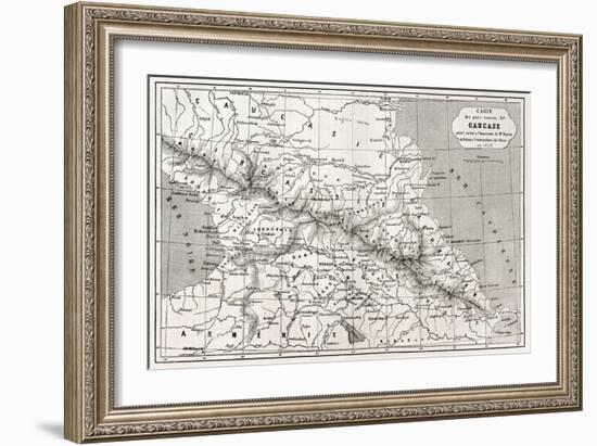 Old Caucasus Map-marzolino-Framed Art Print