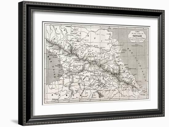 Old Caucasus Map-marzolino-Framed Art Print