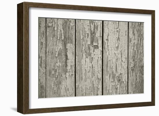 Old Chapped Wooden Neutral Grey Background-Elen33-Framed Art Print