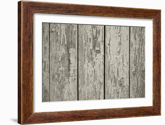 Old Chapped Wooden Neutral Grey Background-Elen33-Framed Art Print