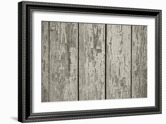 Old Chapped Wooden Neutral Grey Background-Elen33-Framed Art Print