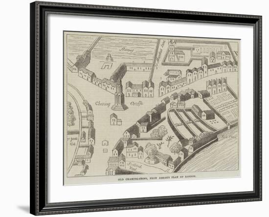 Old Charing-Cross, from Aggas's Plan of London-null-Framed Giclee Print