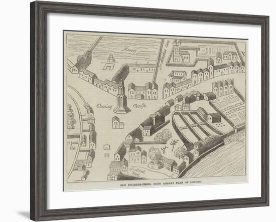 Old Charing-Cross, from Aggas's Plan of London-null-Framed Giclee Print