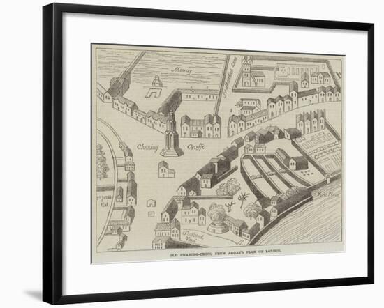 Old Charing-Cross, from Aggas's Plan of London-null-Framed Giclee Print