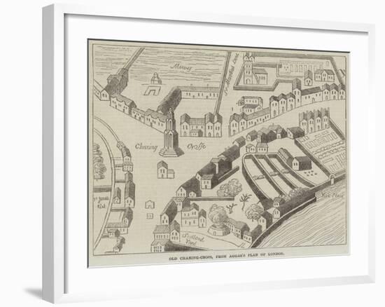 Old Charing-Cross, from Aggas's Plan of London-null-Framed Giclee Print