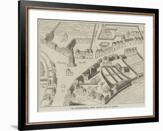 Old Charing-Cross, from Aggas's Plan of London-null-Framed Giclee Print