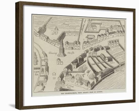 Old Charing-Cross, from Aggas's Plan of London-null-Framed Giclee Print