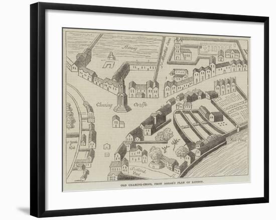 Old Charing-Cross, from Aggas's Plan of London-null-Framed Giclee Print