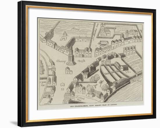 Old Charing-Cross, from Aggas's Plan of London-null-Framed Giclee Print