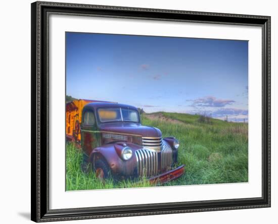 Old Chevy Truck in the Little Missouri National Grasslands, North Dakota, USA-Chuck Haney-Framed Photographic Print