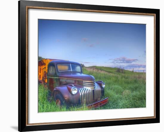 Old Chevy Truck in the Little Missouri National Grasslands, North Dakota, USA-Chuck Haney-Framed Photographic Print