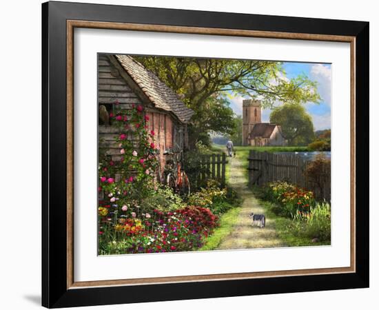 Old Church Path-Dominic Davison-Framed Art Print