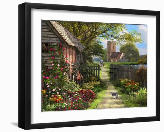 Old Church Path-Dominic Davison-Framed Art Print