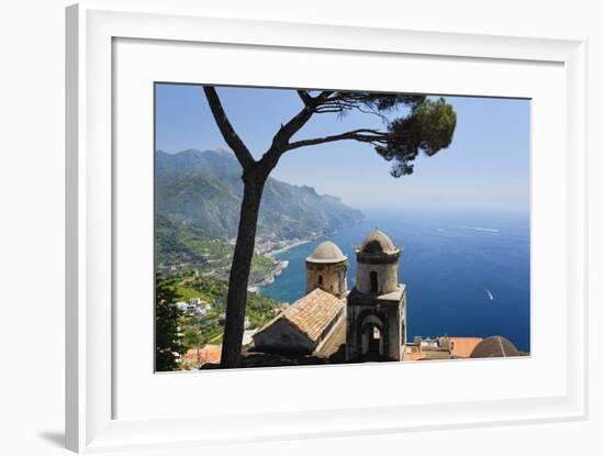 Old Church with Amalfi Coast Vista, Italy-George Oze-Framed Photographic Print