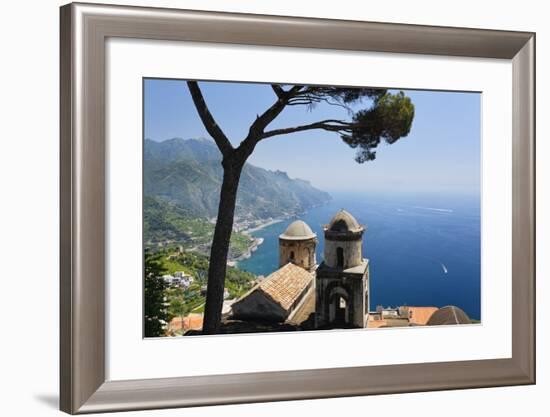Old Church with Amalfi Coast Vista, Italy-George Oze-Framed Photographic Print