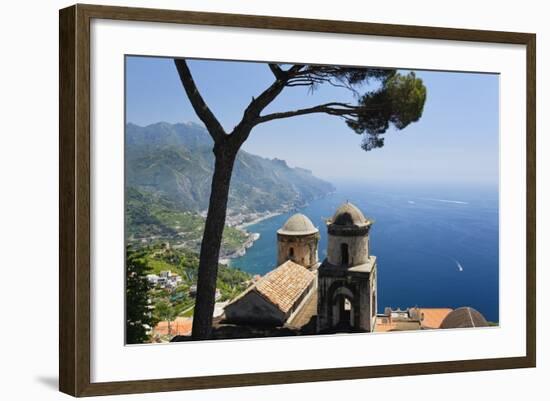 Old Church with Amalfi Coast Vista, Italy-George Oze-Framed Photographic Print