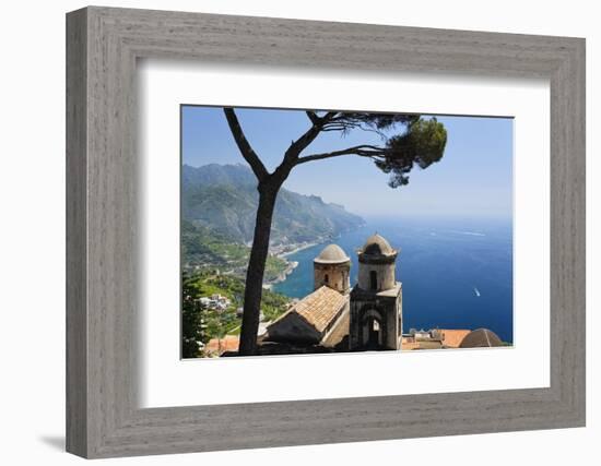 Old Church with Amalfi Coast Vista, Italy-George Oze-Framed Photographic Print