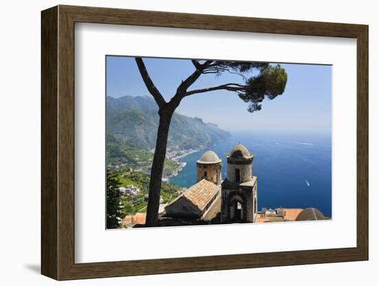 Old Church with Amalfi Coast Vista, Italy-George Oze-Framed Photographic Print