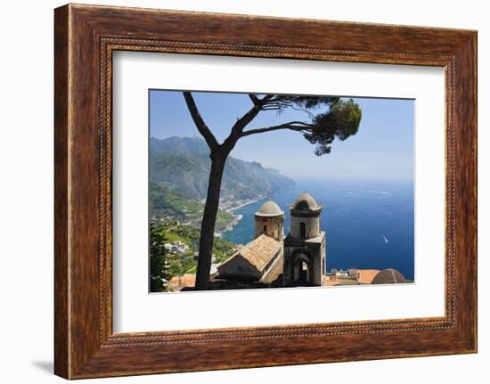 Old Church with Amalfi Coast Vista, Italy-George Oze-Framed Photographic Print