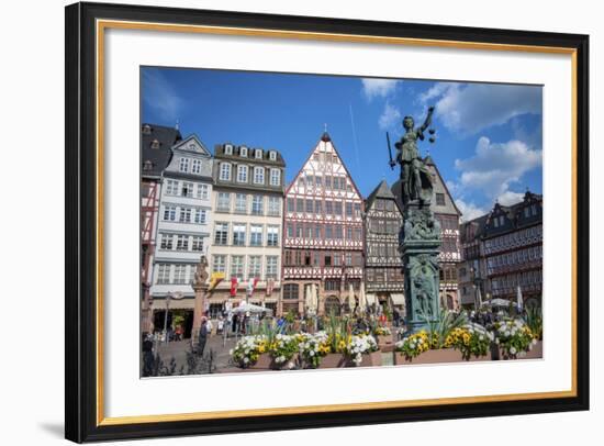 Old City Center Market, Fountain, Frankfurt, Hessen, Germany-Jim Engelbrecht-Framed Photographic Print